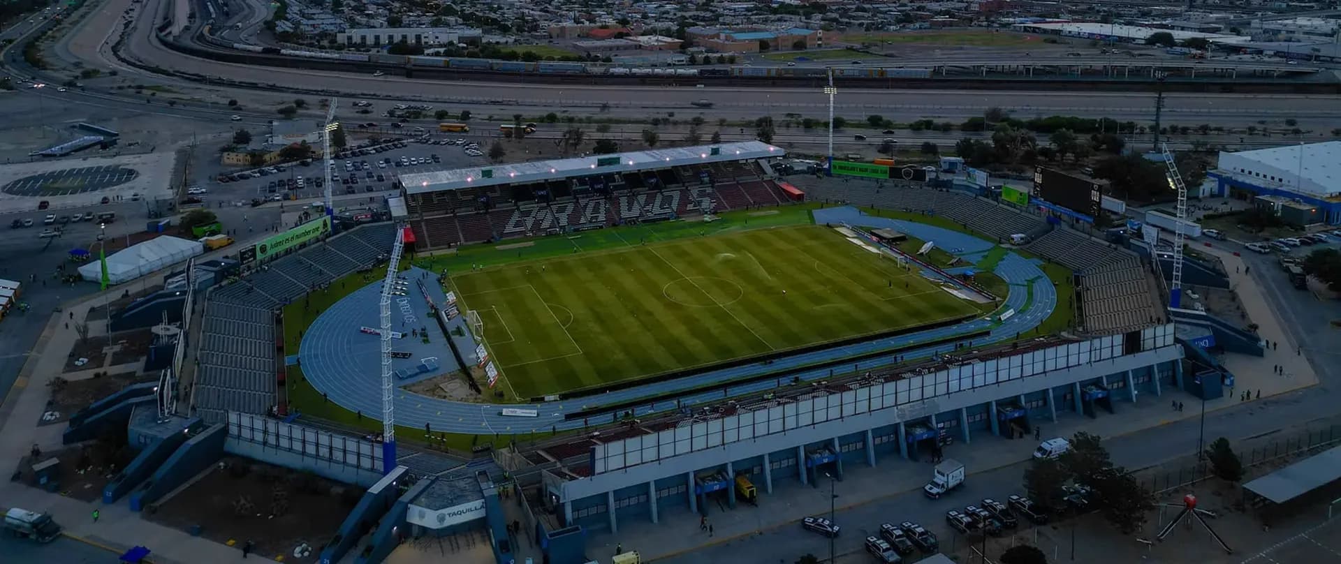 Vista aérea del Estadio Olímpico Benito Juárez